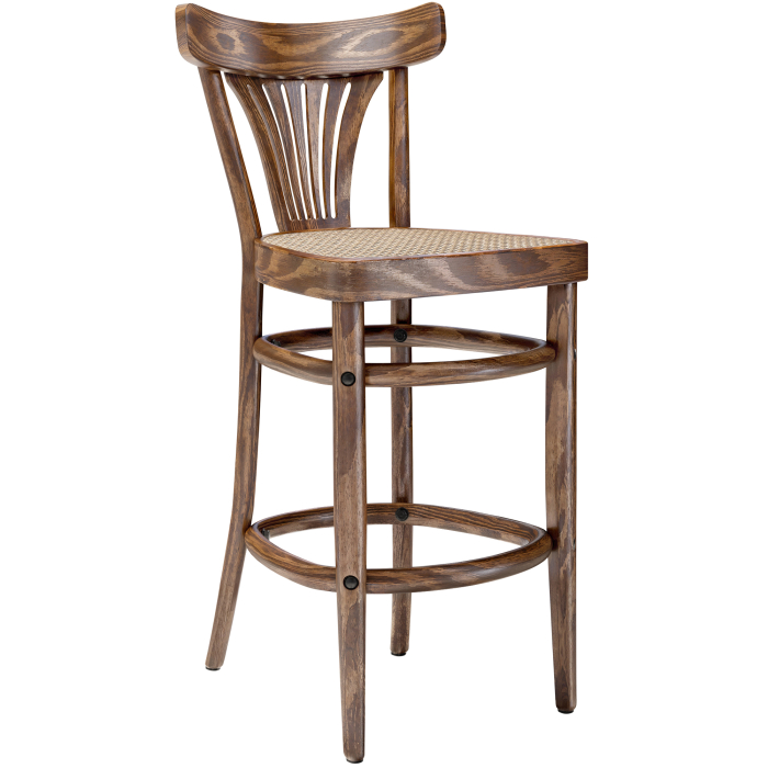 CABRIS | Tabouret de bar en hêtre | Tressage en rotin | Vintage Old Patina | Hêtre