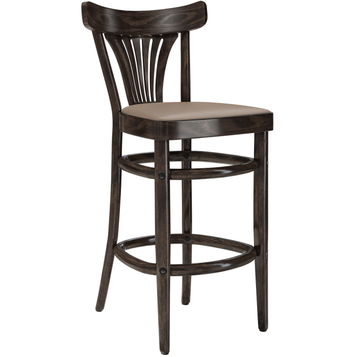 CABRIS | Bugholz Barhocker | Holz / Leder Taupe | Wenge | Bugholz