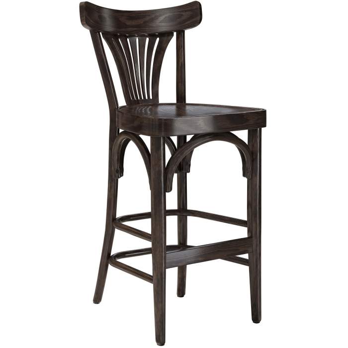 Cabris | Hoker barowy z giętego drewna | Drewno | Wenge | Gięte drewno