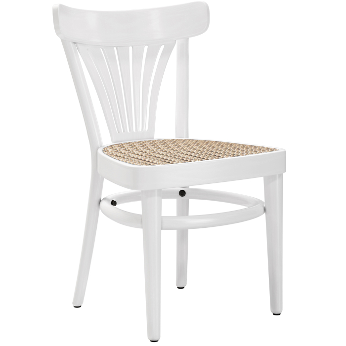 CABRIS | Chaise en bois courbé | Tressage en rotin | Blanc | Bois courbé