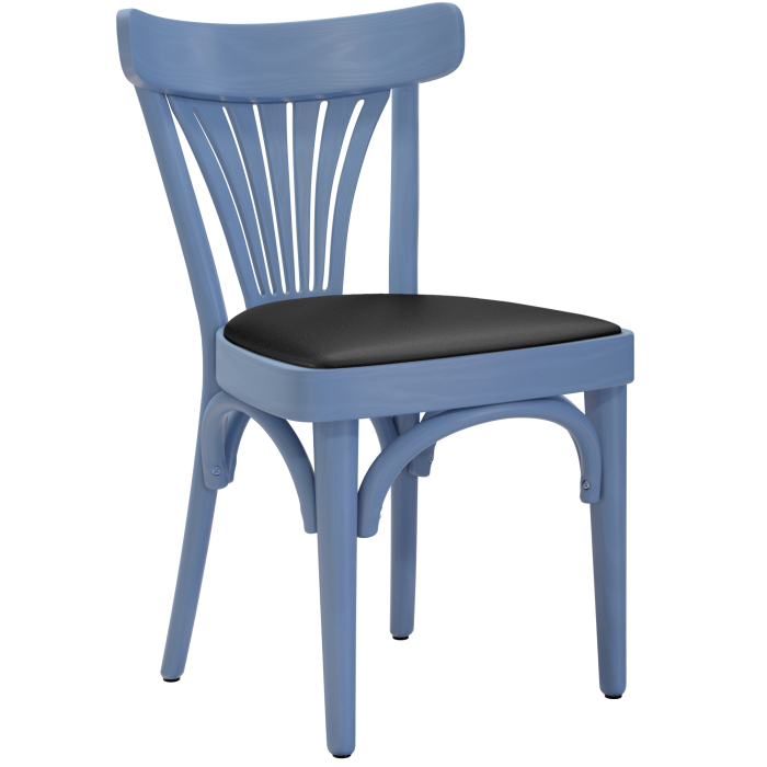 Cabris | Sedia in legno curvato | Legno / Pelle | Blu | Legno curvato