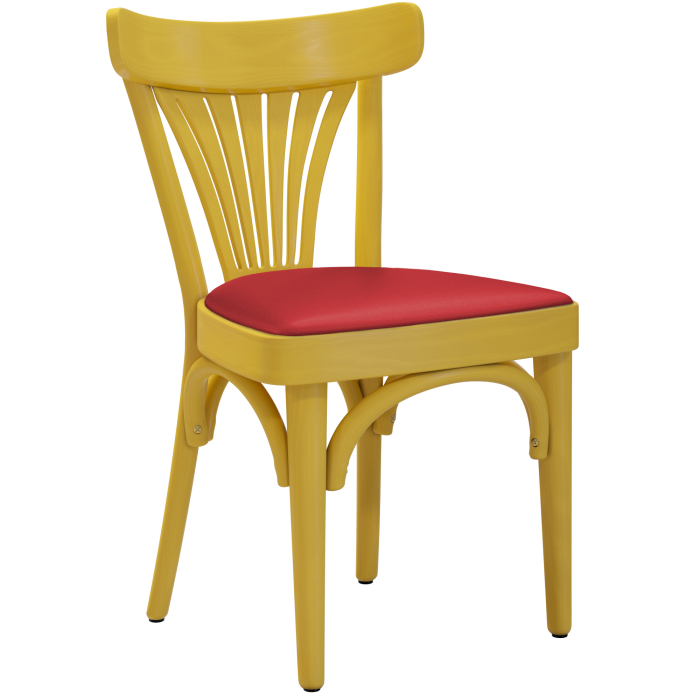 Cabris | Bøgstoel | Hout / Leer | Geel / Rood | Bøg