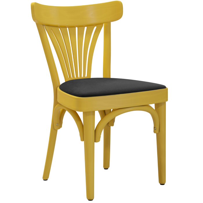 Cabris | Sedia in legno curvato | Legno / Velluto | Giallo / Nero | Legno curvato