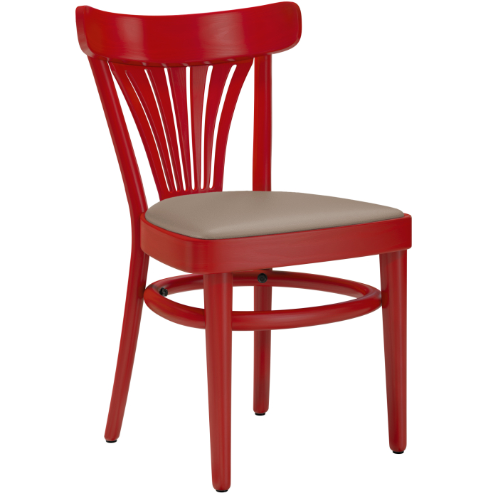 CABRIS | Bentwood chair | Wood / leather taupe | Red | Bentwood