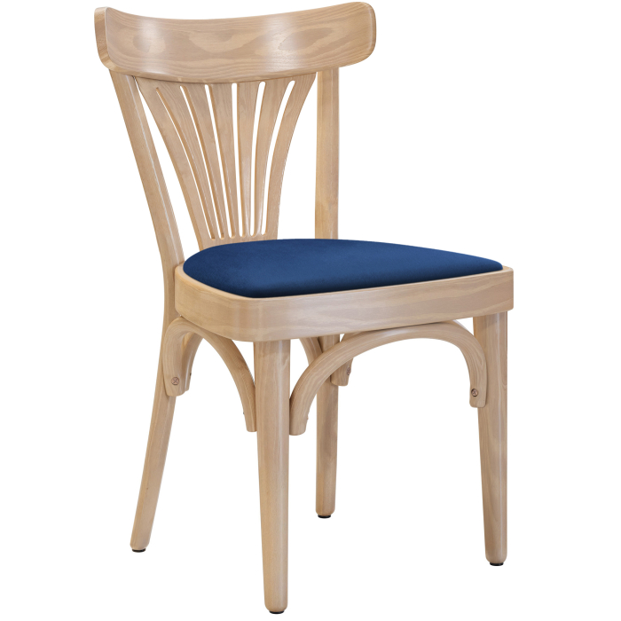 Cabris | Sedia in legno curvato | Legno / Velluto | Rovere / Blu | Legno curvato