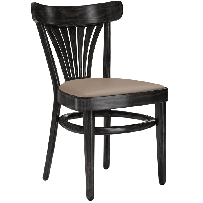 CABRIS | Bugholzstol | Træ / Læder Taupe | Sort | Bugholz