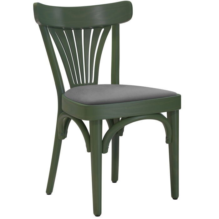 Cabris | Sedia in legno curvato | Legno / Velluto | Verde oliva / Grigio | Legno curvato