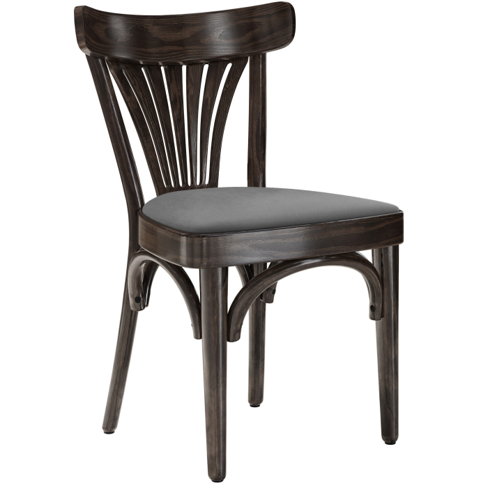 Cabris | Sedia in legno curvato | Legno / Velluto | Wengé / Grigio | Legno curvato