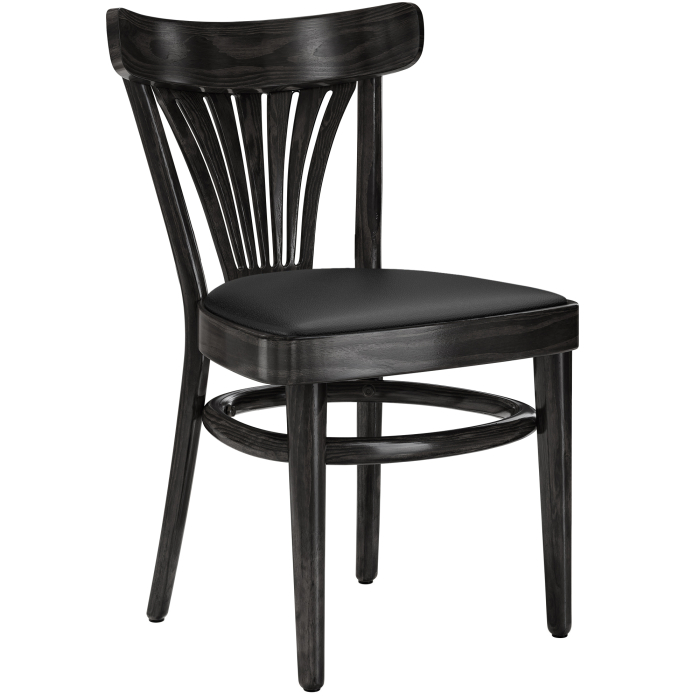 CABRIS | stoel van gebogen hout | hout/leder | zwart | gebogen hout