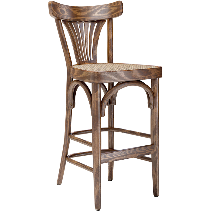 Cabris | Bugholz Barhocker | Holz / Geflecht | Vintage Old Patina | Bugholz