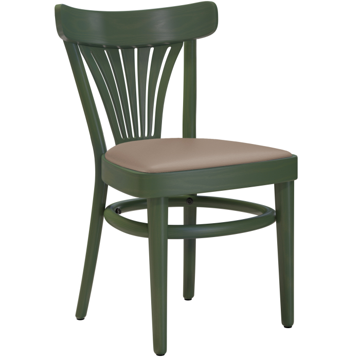 CABRIS | Bentwood chair | Wood / Leather Taupe | Olive Green | Bentwood