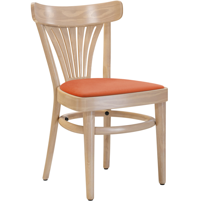CABRIS | Buggy-stoel | Hout / Fluweel Oranje | Eiken | Buggy