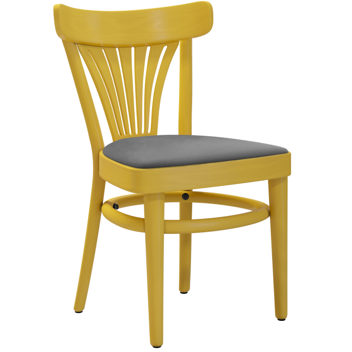 CABRIS | Sedia in legno curvato | Legno / velluto grigio | Giallo | Bugholz