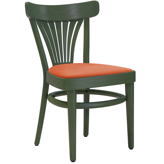 CABRIS | Bockstolsstol | Trä / Sammet Orange | Olive Grön | Bockstol