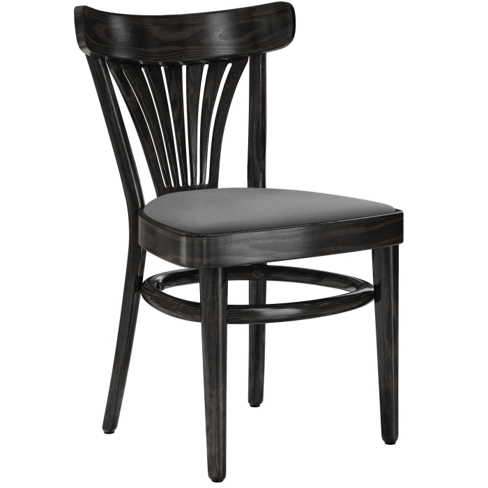 CABRIS | BUIKAR | Hout / Fluweel Grijs | Zwart | Buikarchair