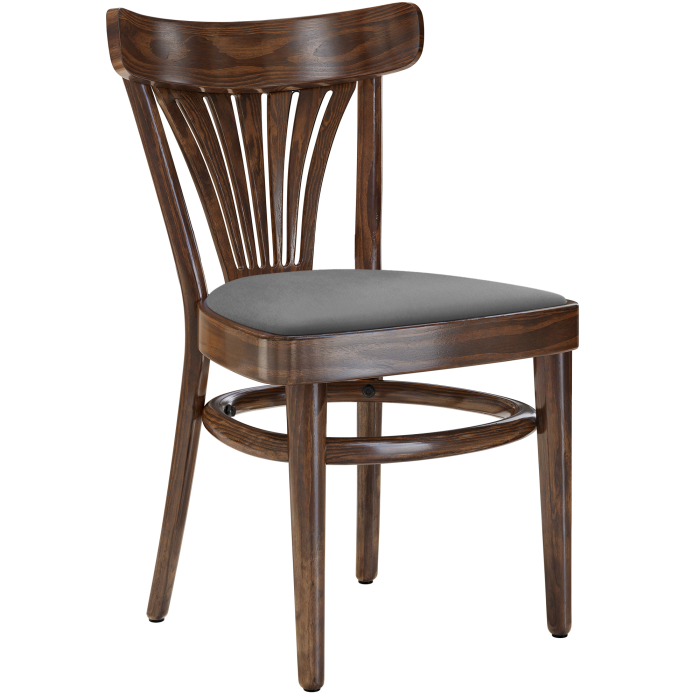 CABRIS | Bugstoel | Hout / Fluweel Grijs | Walnoot | Bugstoel
