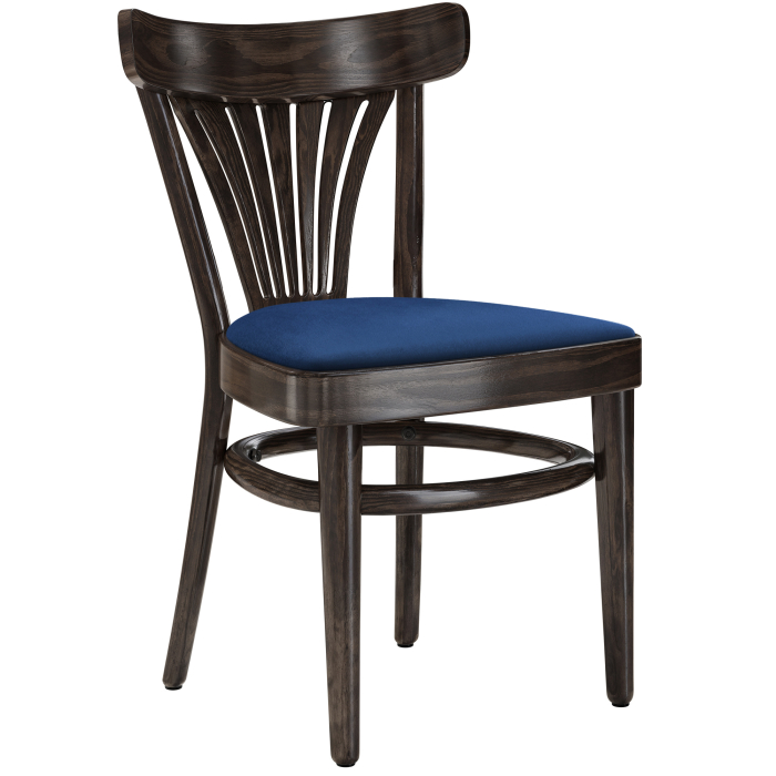 CABRIS | Bentwood Chair | Wood / Velvet Blue | Wenge | Bentwood