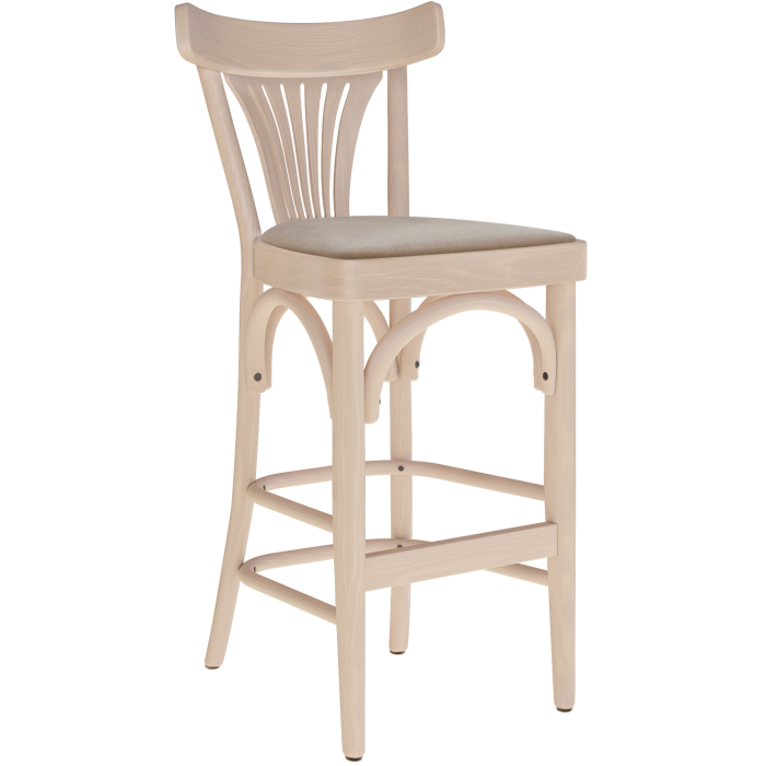 Cabris | Bugholz Barhocker | Holz / Samt | Eiche / Taupe | Bugholz