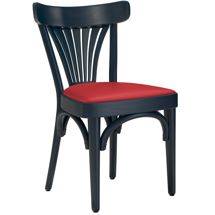 Cabris | Bentwood Chair | Wood / Leather | Dark Blue / Red | Bentwood