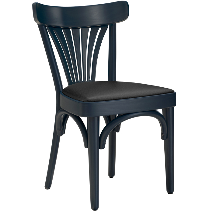 Cabris | Fauteuil en bois curvés | Bois / Cuir | Bleu foncé | Bois courbés
