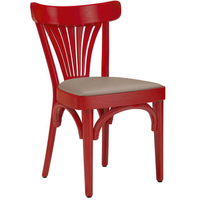 Cabris | Bentwood Chair | Wood / Leather | Red / Taupe | Bentwood