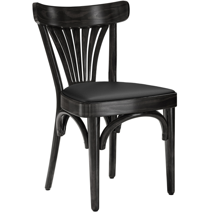 Cabris | Sedia in legno curvato | Legno / Velluto | Nero / Nero | Legno curvato
