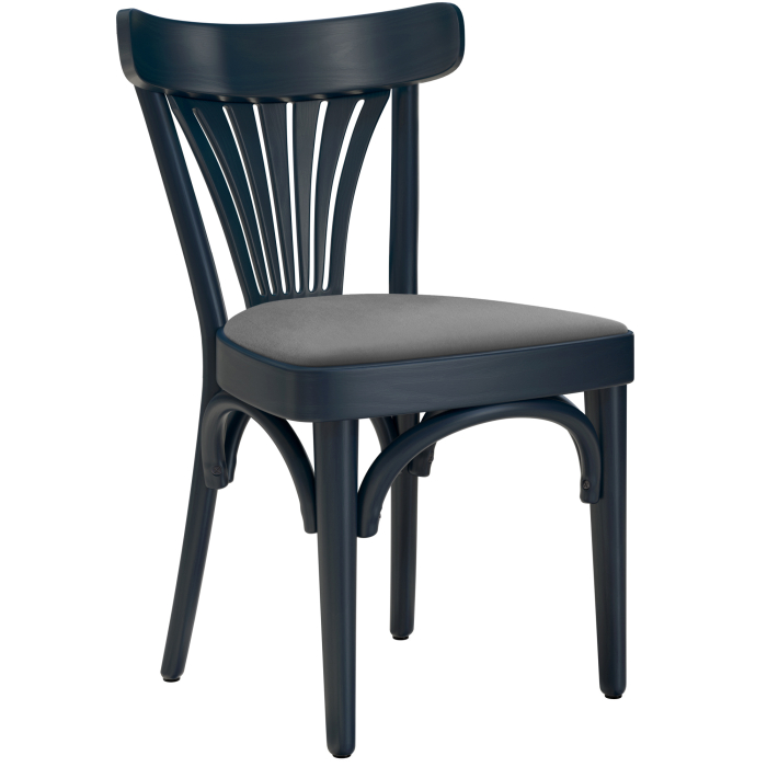 Cabris | Bentwood Chair | Wood / Velvet | Dark Blue / Gray | Bentwood