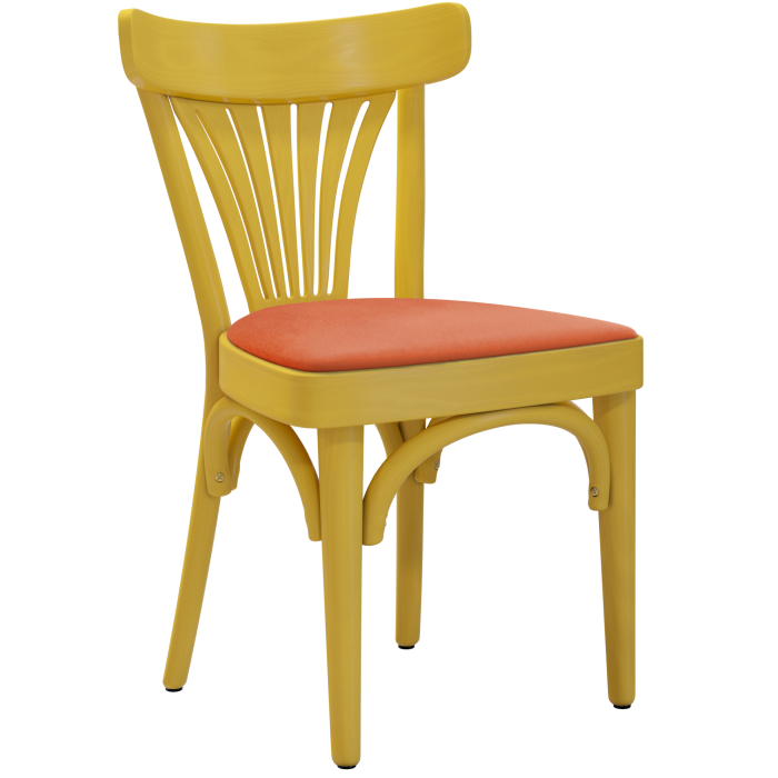 Cabris | Bureaustoel van hout / fluweel | Geel / Oranje | Bureaustoel