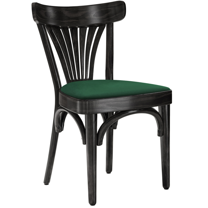 Cabris | Bentwood Chair | Wood / Velvet | Black / Green | Bentwood