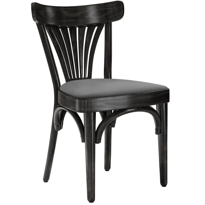 Cabris | Sedia in legno curvato | Legno / Velluto | Nero / Grigio | Legno curvato