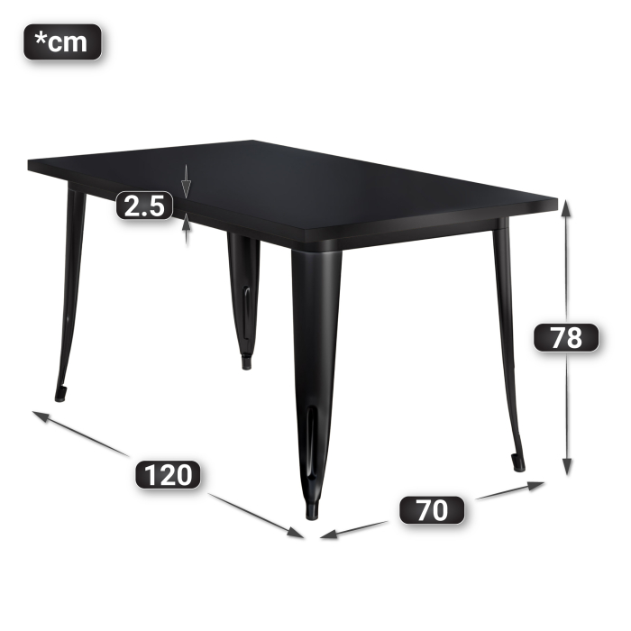 CALIFORNIA | 31256 | B:D:H 120 x 70 x 78 cm | Svart | Rektangulær