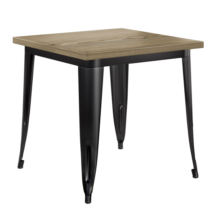CALIFORNIA | Tolix Stijl Tafel | B:D:H 60 x 60 x 78 cm | Eiken & Zwart | Vierkant