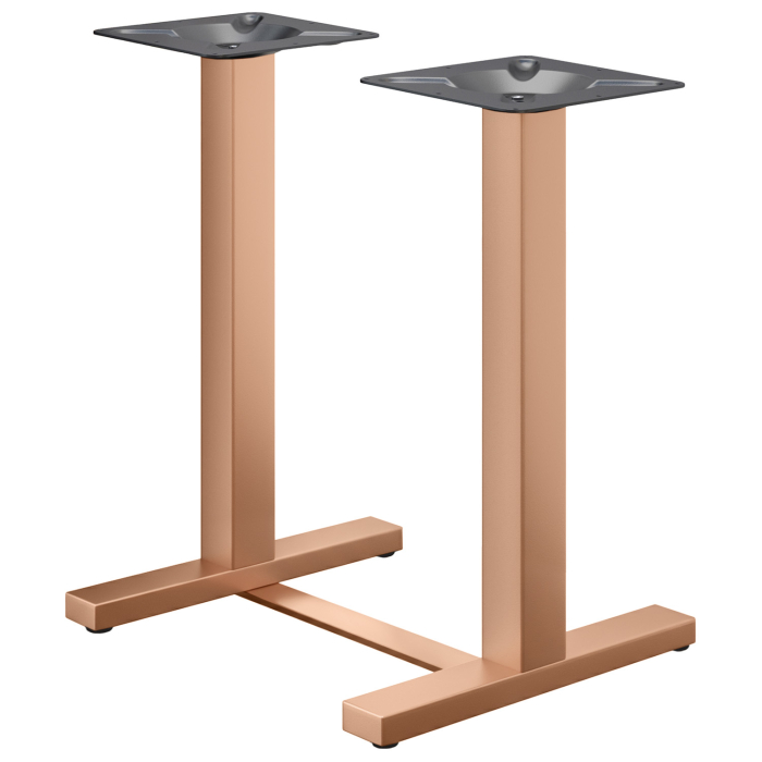 CATANIA | Bistro Doppel Stehtischgestell | Kupfer | Höhe: 105 cm | Säule: 8 x 8 cm | Fuß: L 58 cm