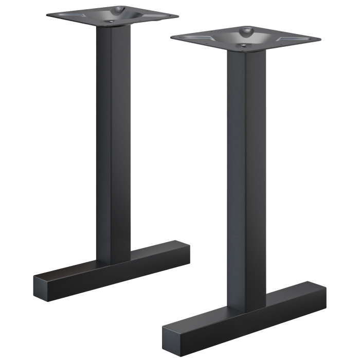 CATANIA | Bistro Doppel Stehtischgestell | Schwarz | Höhe: 105 cm | Säule: 6 x 6 cm | Fuß: L 58 cm