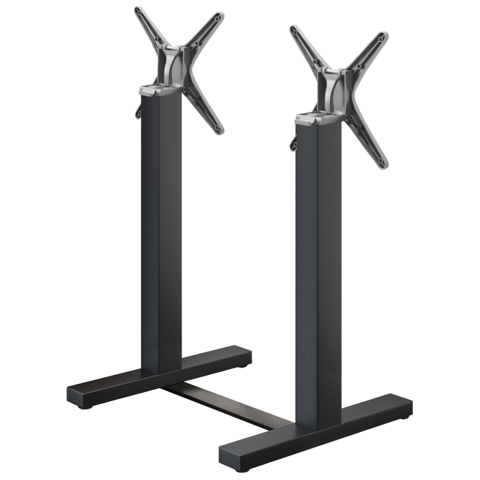 CATANIA | Bistro Doppel Stehtischgestell | Schwarz | Höhe: 105 cm | Säule: 8 x 8 cm | Fuß: L 58 cm | Klappbar | + Verbinder