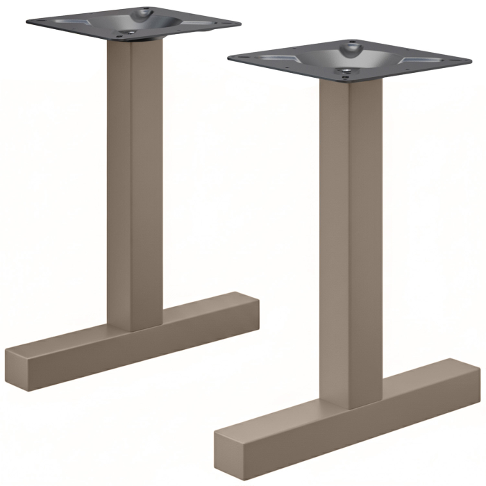 CATANIA | Estructura de mesa doble Bistro | Negro | Altura: 72 cm | Pie: L 50 cm | 6 x 6 cm