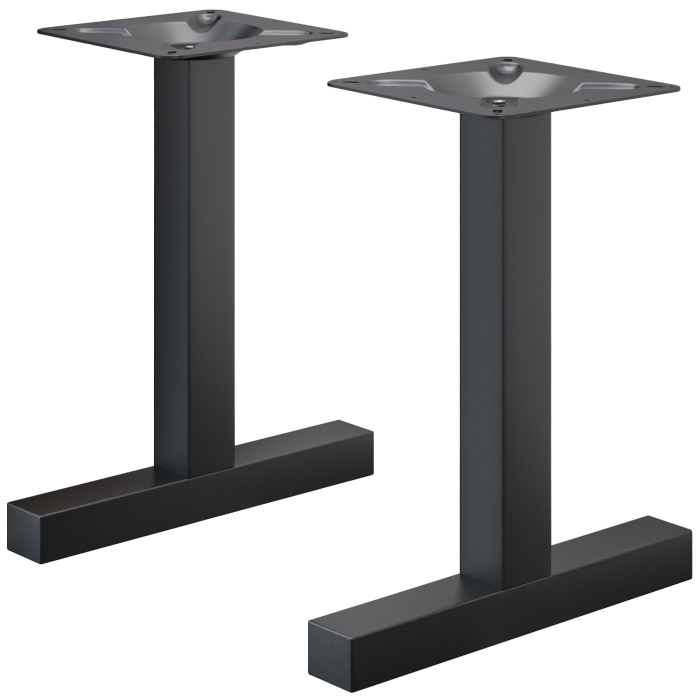 Catania | Bistro Double Table Frame | Black | Height: 72 cm | Base: L 50 cm | 6 x 6 cm