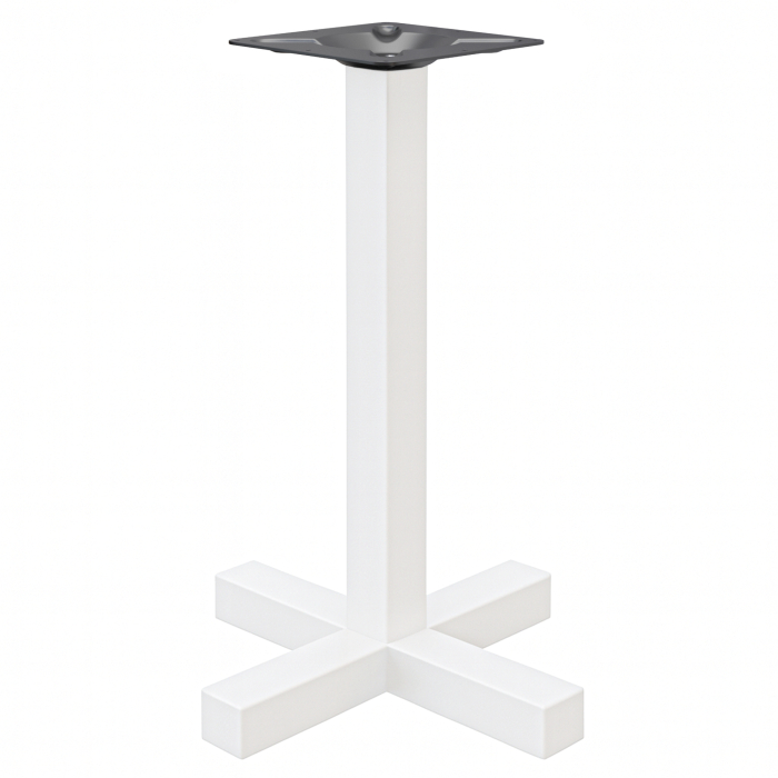 CATANIA | Bistro Statafelonderstel | Wit | Hoogte: 105 cm | Zuil: 6 x 6 cm | Voet: 58 x 58 cm