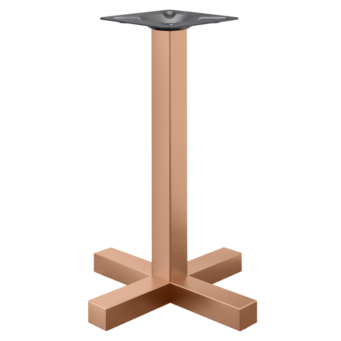 CATANIA | Bistro Stehtischgestell | Kupfer | Höhe: 105 cm | Säule: 6 x 6 cm | Fuß: 58 x 58 cm