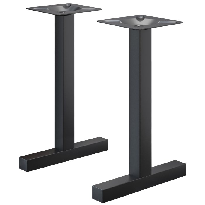 CATANIA | Bistro Double Standing Table Frame | Black | Height: 105 cm | Column: 6 x 6 cm | Base: L 58 cm