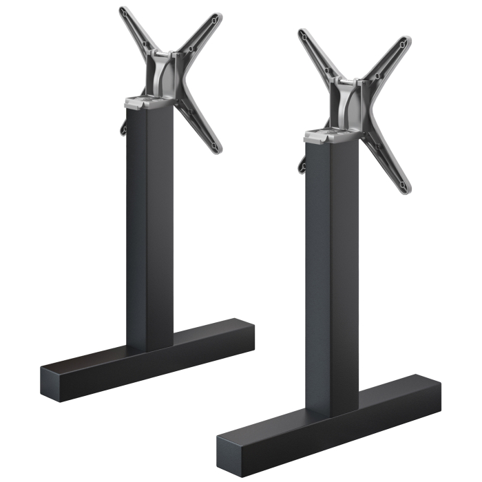 CATANIA | Bistro Doppel Tischgestell | Schwarz | Höhe: 72 cm | Säule: 6 x 6 cm | Fuß: L 58 cm | Klappbar