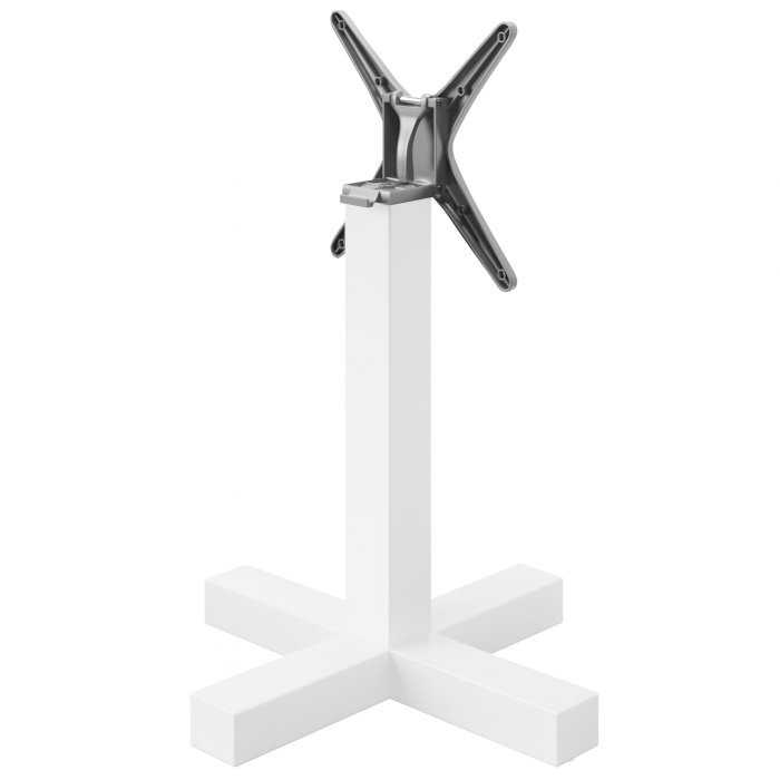CATANIA | Bistro-pöytätarjotin | Valkoinen | Korkeus: 72 cm | Säule: 8 x 8 cm | Tasa: 58 x 58 cm | Kasattava