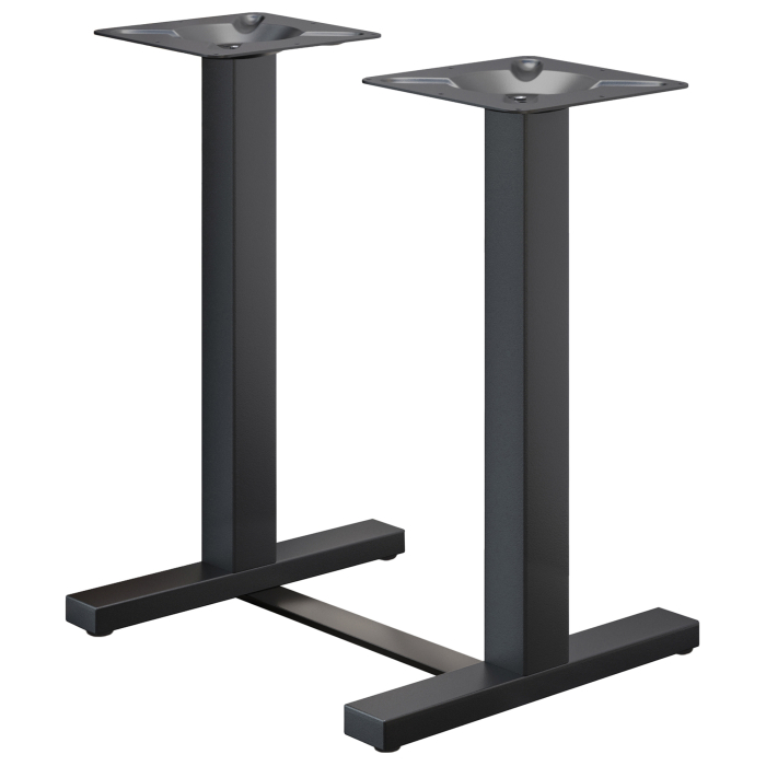 CATANIA | Bistro Double Standing Table Frame | Black | Height: 105 cm | Column: 8 x 8 cm | Foot: L 58 cm | + Connector
