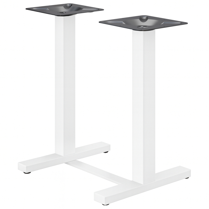 CATANIA | Bistro Double Standing Table Frame | White | Height: 105 cm | Column: 8 x 8 cm | Base: L 58 cm | + Connector