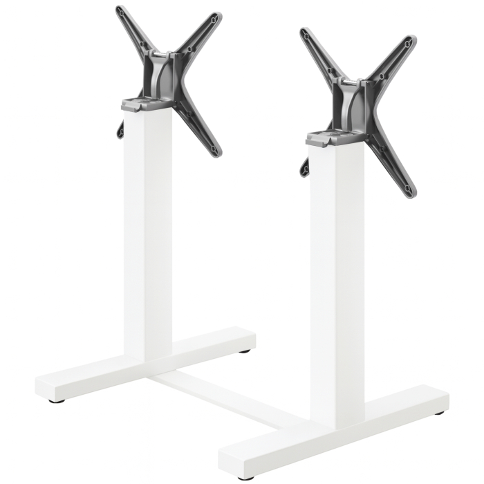CATANIA | Support de table double pour bistro | Blanc | Hauteur : 72 cm | Colonne : 6 x 6 cm | Pied : L 58 cm | Pliable | + Connecteur