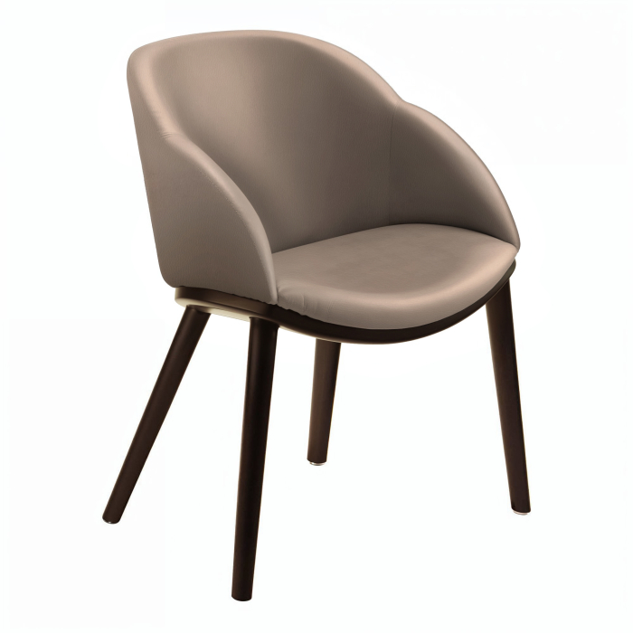 Caia | Bistro Stuhl | Leder | Taupe