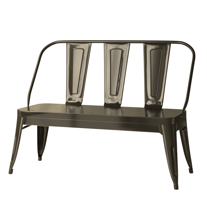 CALIFORNIA | Ławka Tolix | Rdzawy mat | 115cm | Metal | + Oparcie