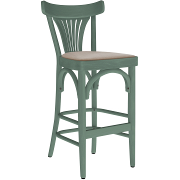 Cabris | Bugholz Barhocker | Holz / Samt | Grün / Taupe | Bugholz