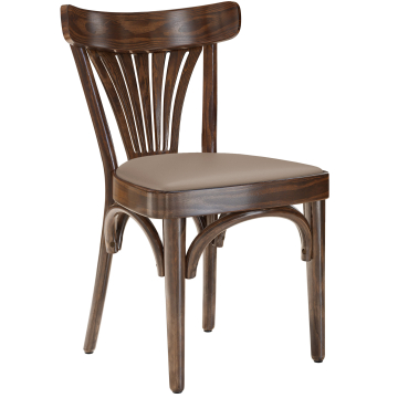 Cabris | Bugholzstuhl | Holz / Leder | Walnuß / Taupe | Bugholz