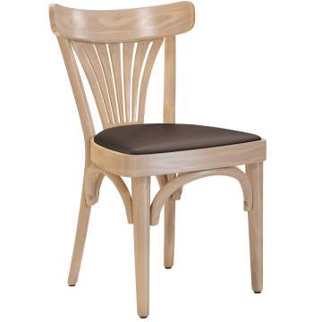 Cabris | Chaise en bois courbé | Bois / Cuir | Chêne / Marron | Bois courbé